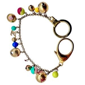 LOUIS VUITTON RARE Grelots Multicolor Gold Bag Charm Keychain Key Ring